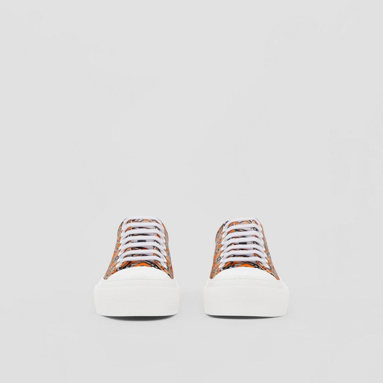 Monogram Print Linen Cotton Canvas Sneakers - 3