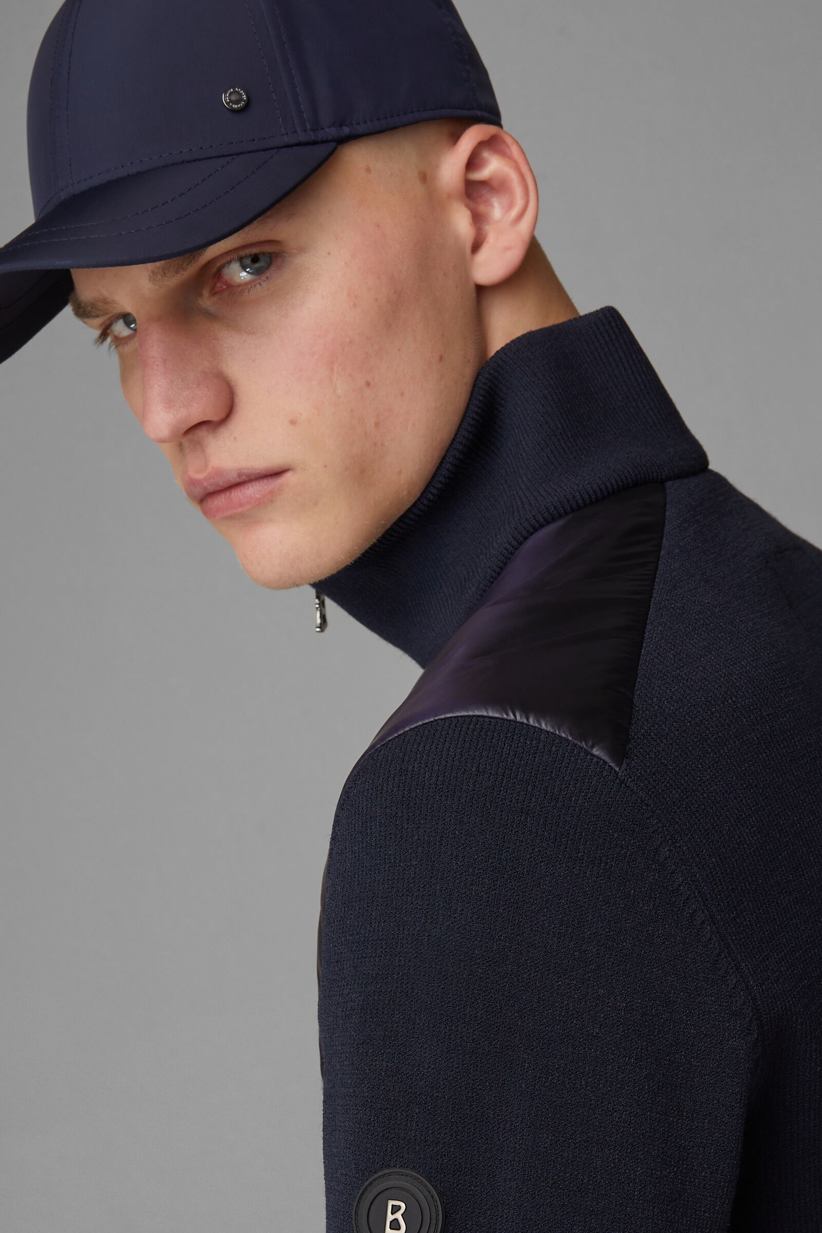 Alexio Down knit jacket in Navy blue - 7
