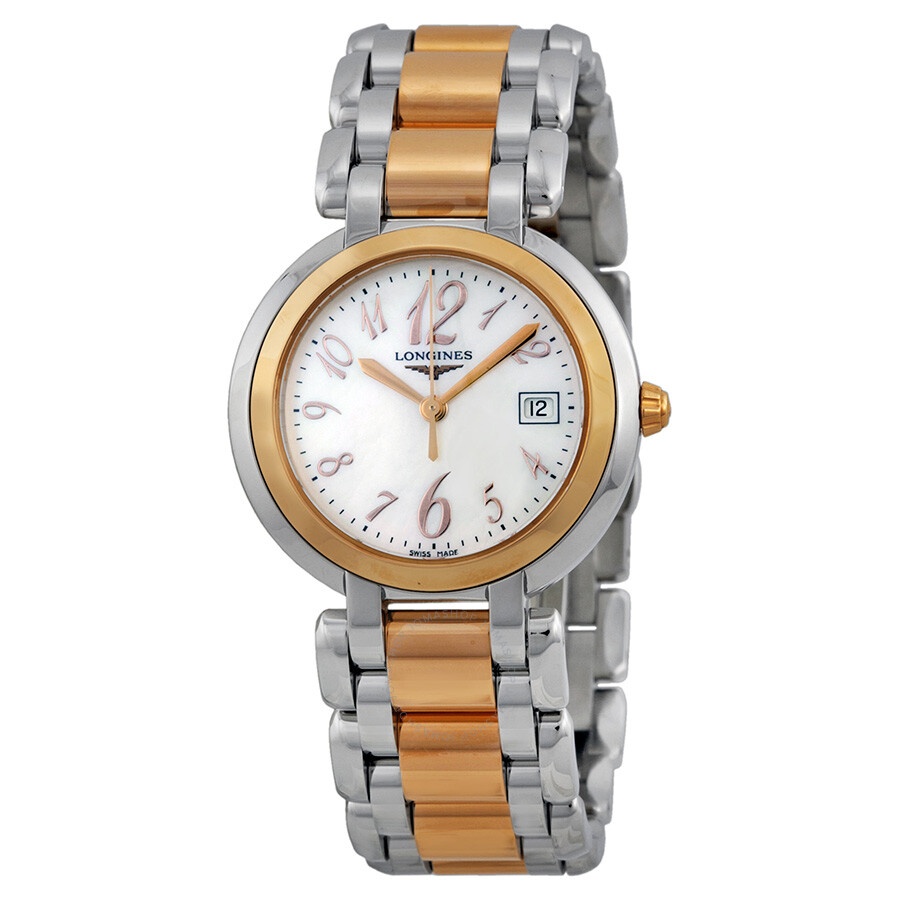 Longines Prima Luna Mother of Pearl Dial Steel and Rose Gold Ladies Watch L81125836 - 1