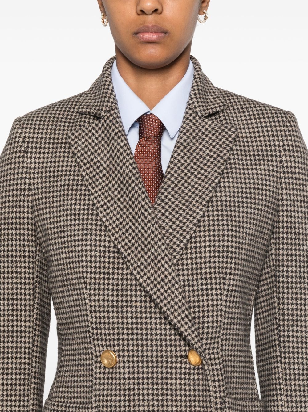 houndstooth-pattern blazer - 5