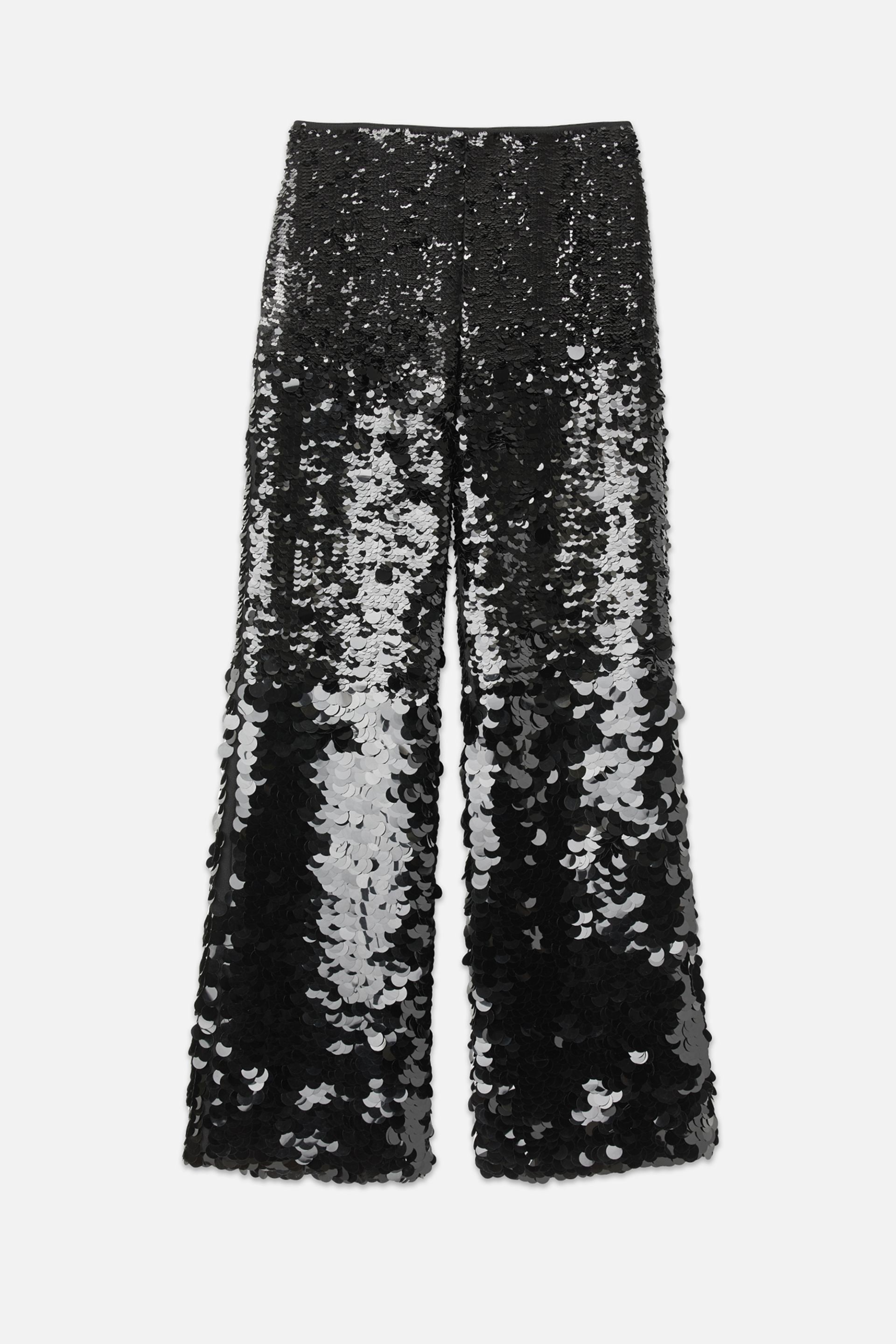 Sequined Embroidered Flare Fit Trousers - 1
