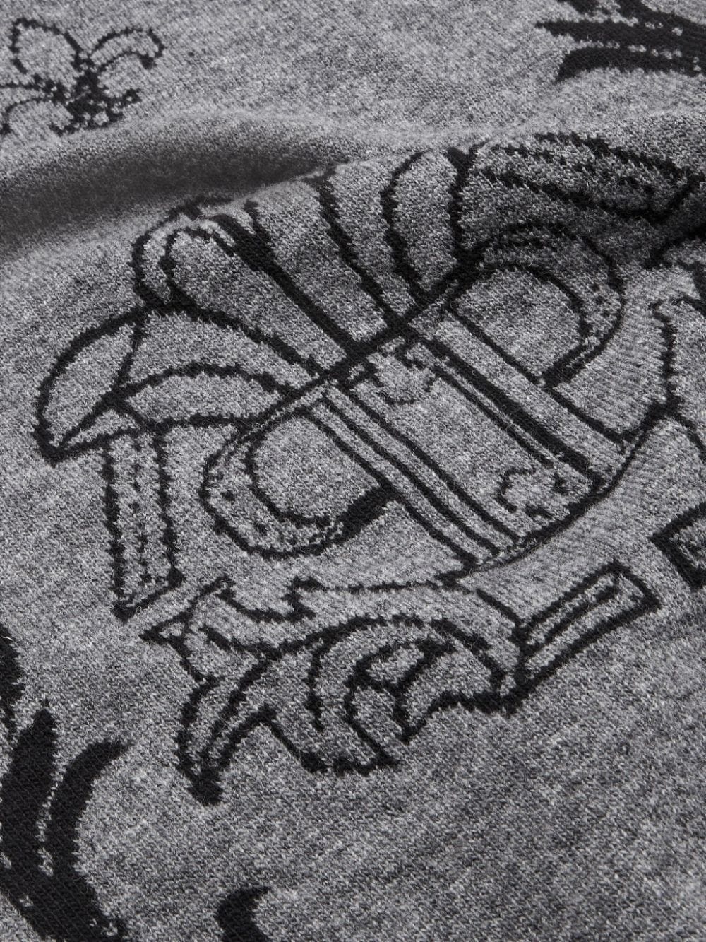 monogram-motif merino scarf - 2
