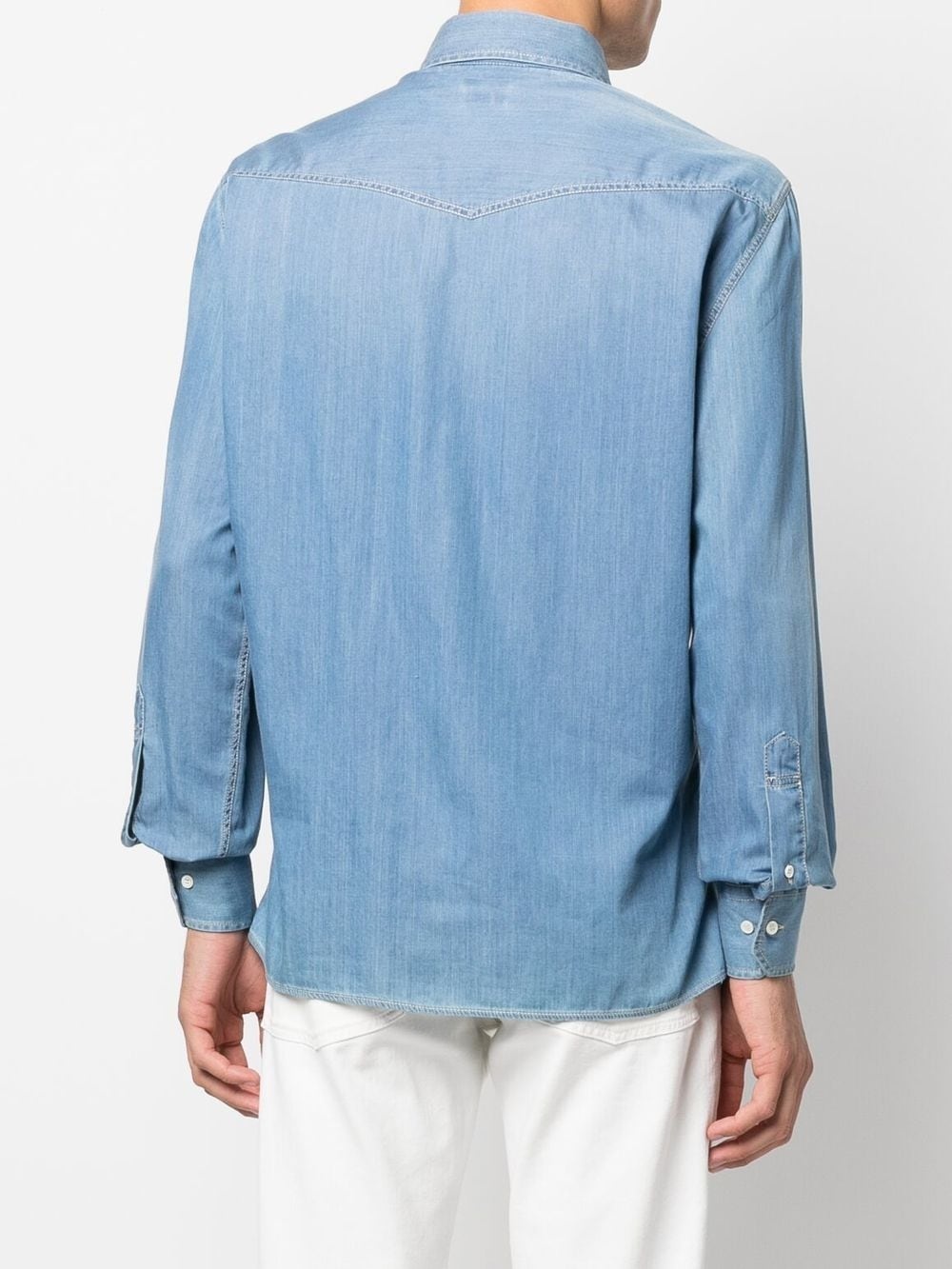 long-sleeved denim shirt - 4