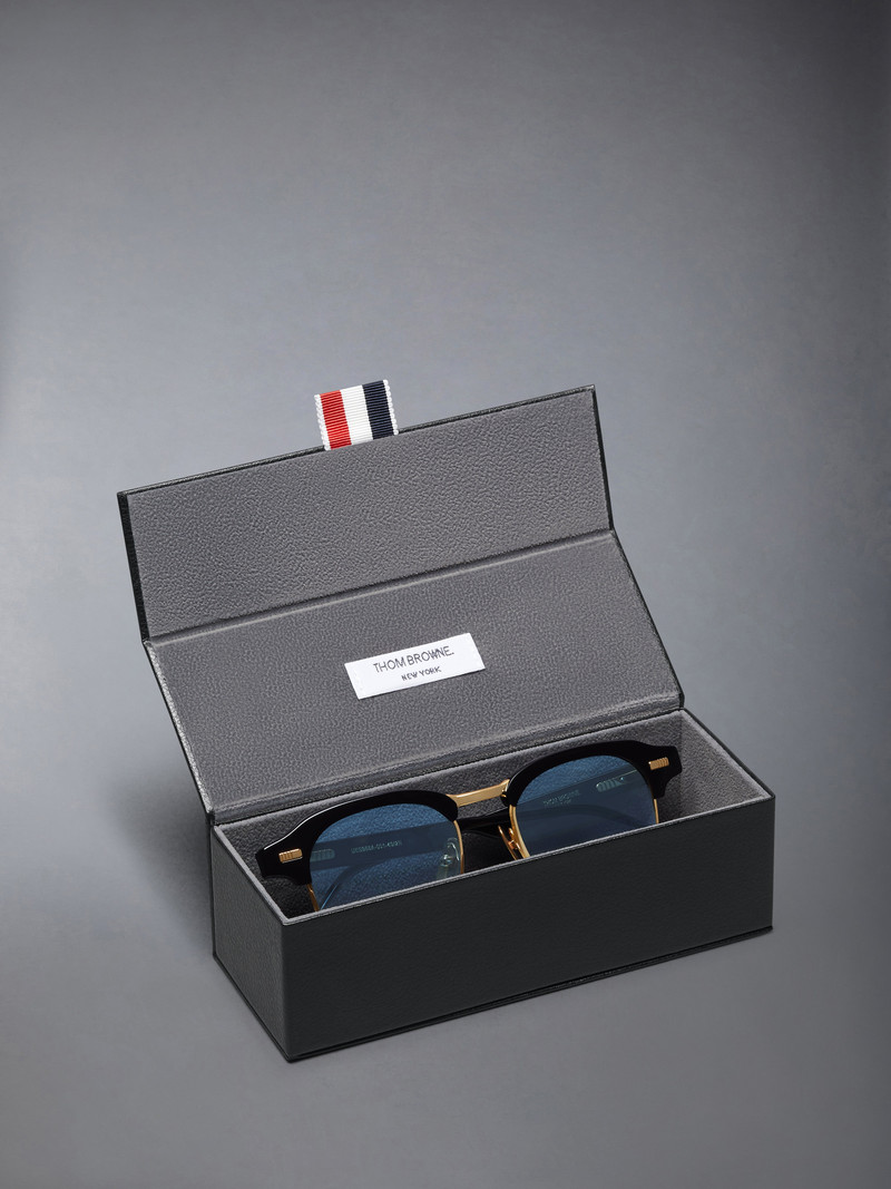 ACETATE AND TITANIUM SQUARE SUNGLASSES 4