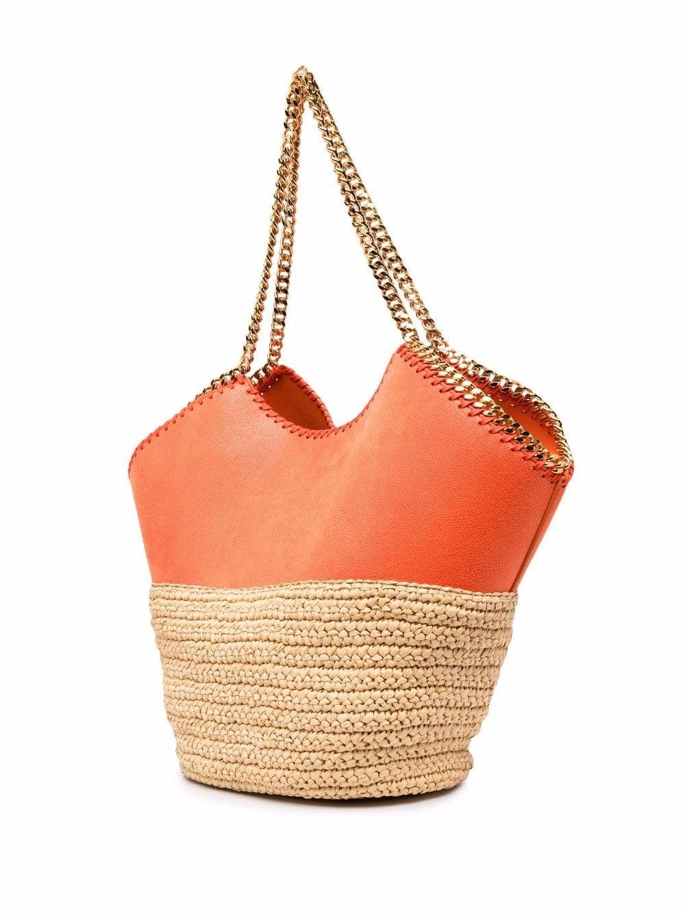 medium Falabella raffia tote - 4