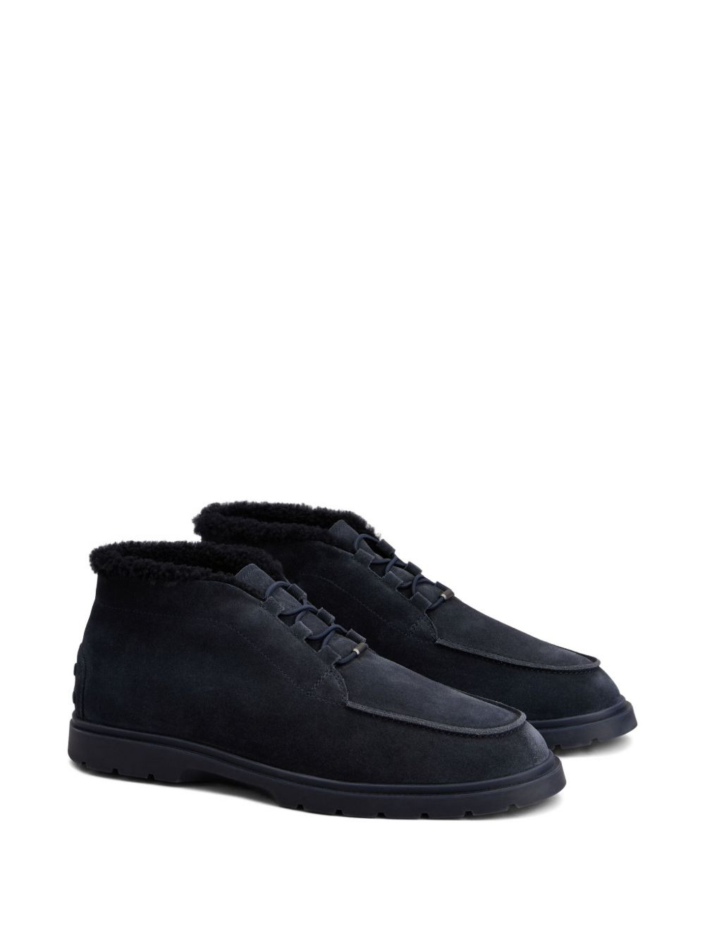 shearling lace-up boots - 2