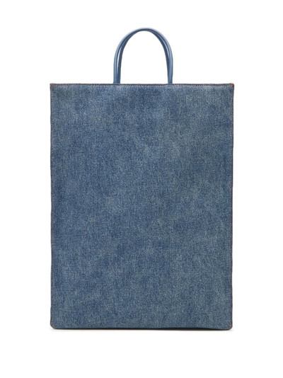 Diesel logo-embossed denim tote bag outlook