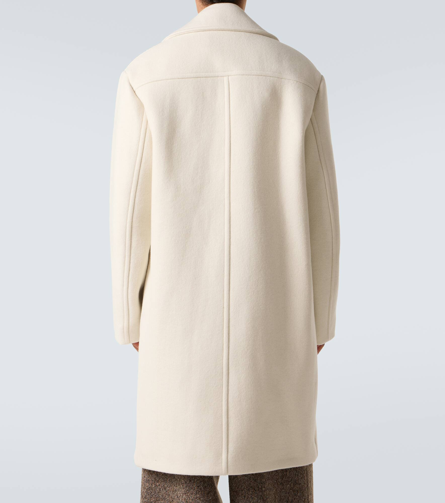 Double-breasted wool and cotton coat - 4