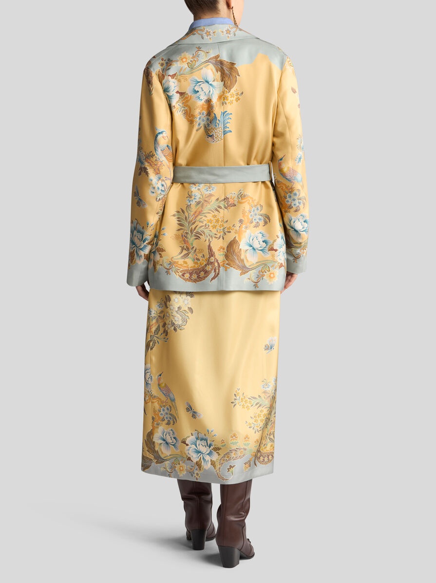 PRINTED SILK WRAPAROUND JACKET - 5