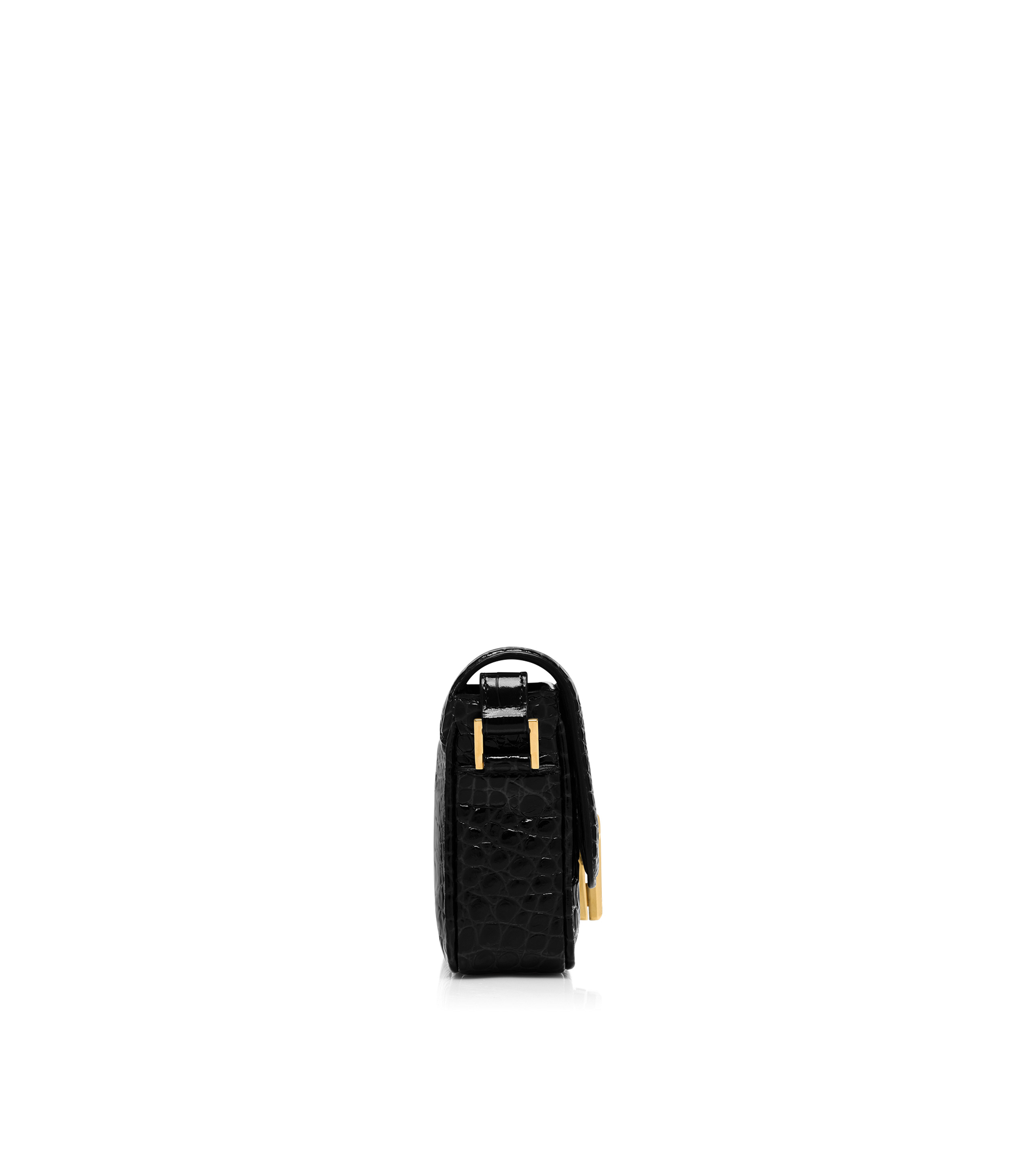 SHINY STAMPED CROCODILE LEATHER WALLIS E/W SHOULDER BAG - 2
