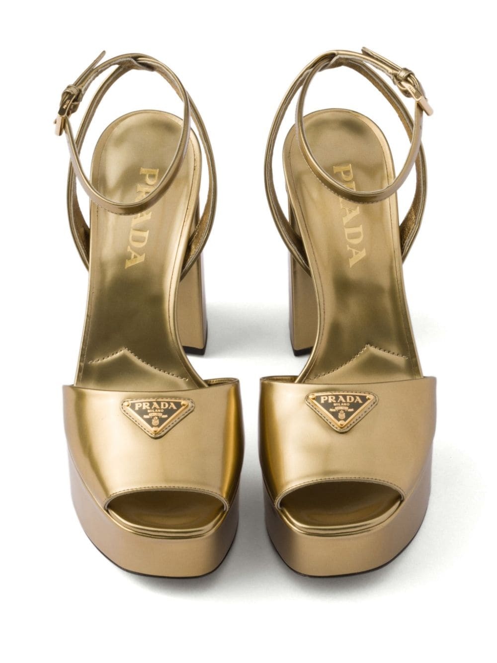 115mm leather platform sandals - 3
