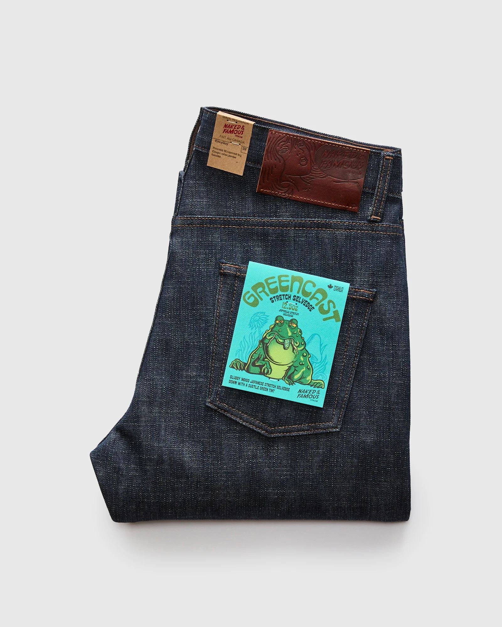 "Greencast Slub Stretch" 12.5oz Selvedge Denim - Easy Guy Fit - 1