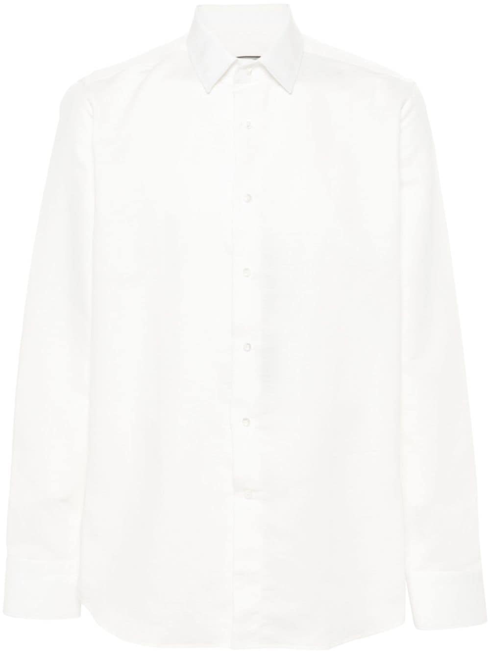 classic-collar twill shirt - 1