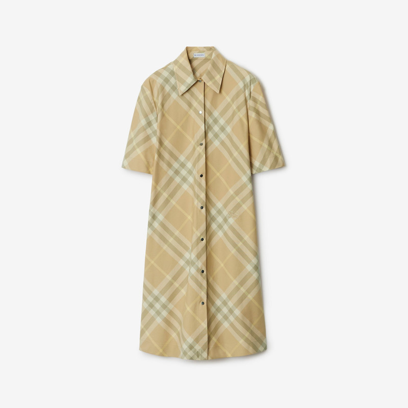 Check Cotton Shirt Dress - 1