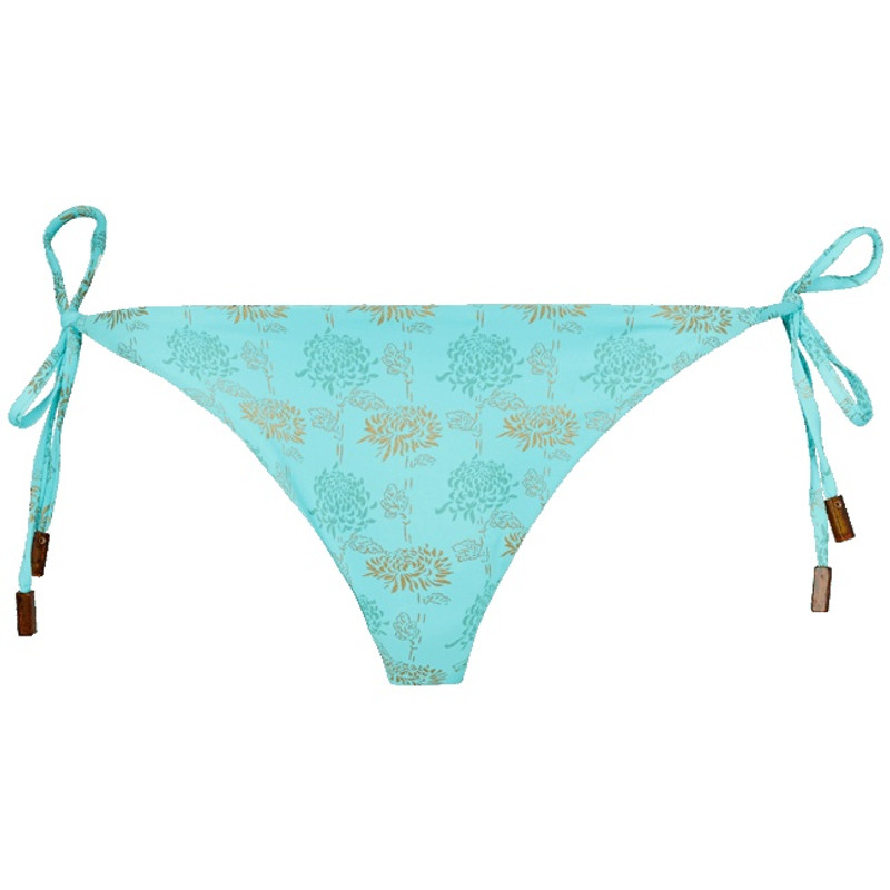 Women Bikini Bottom Mini Brief to be tied Iridescent Flowers of Joy 1