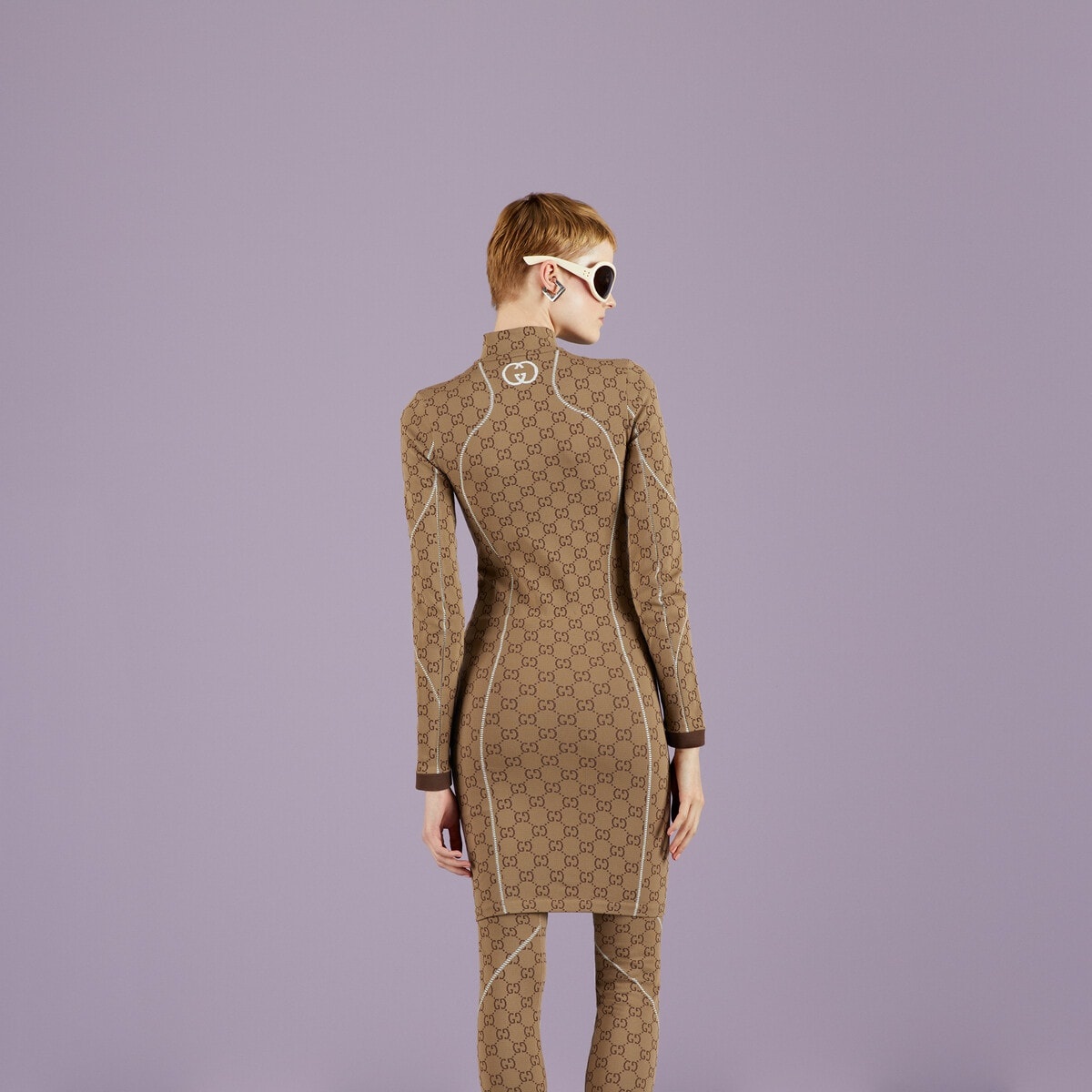 GG jersey jacquard dress - 6