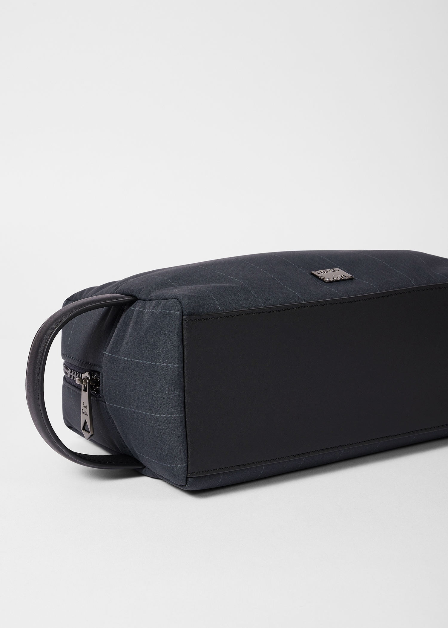 Navy Nylon Pinstripe Wash Bag - 3