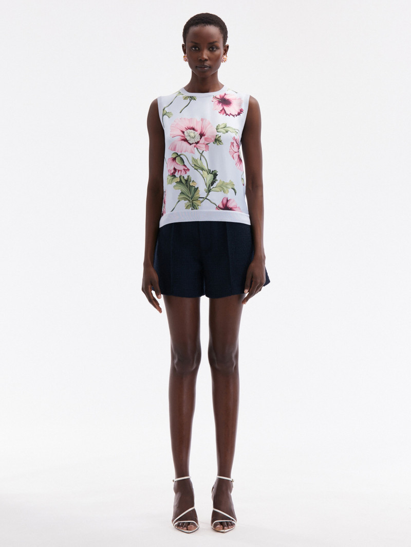 Oscar de la Renta POPPY PRINTED INSET TANK outlook