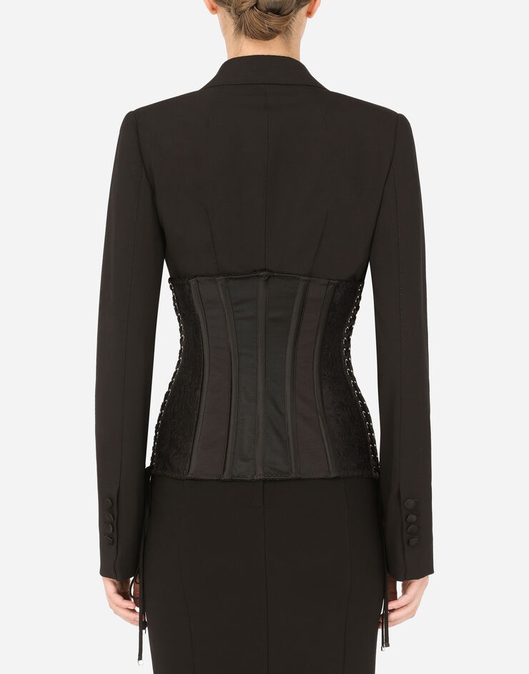 Woolen bustier jacket with lacing - 2