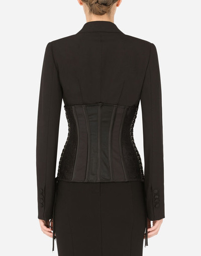 Dolce & Gabbana Woolen bustier jacket with lacing outlook