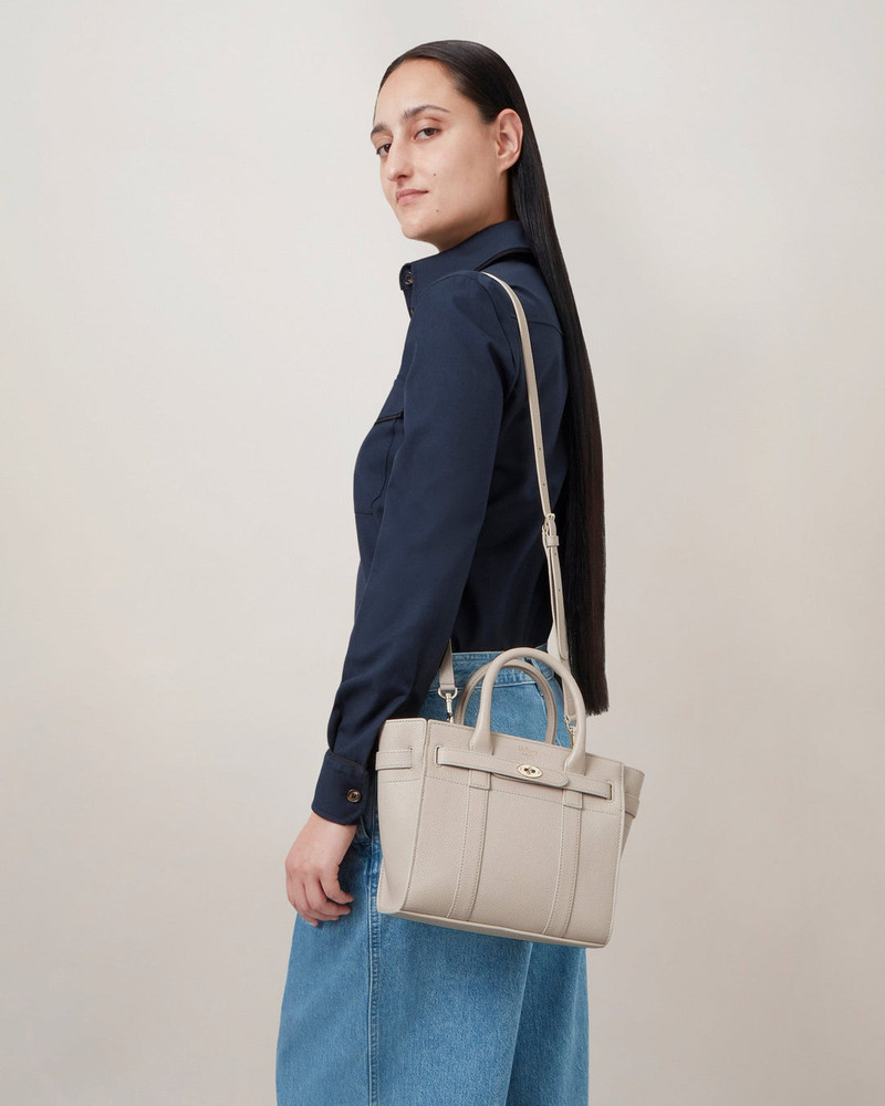 Mulberry Mini Zipped Bayswater Chalk Small Classic Grain outlook