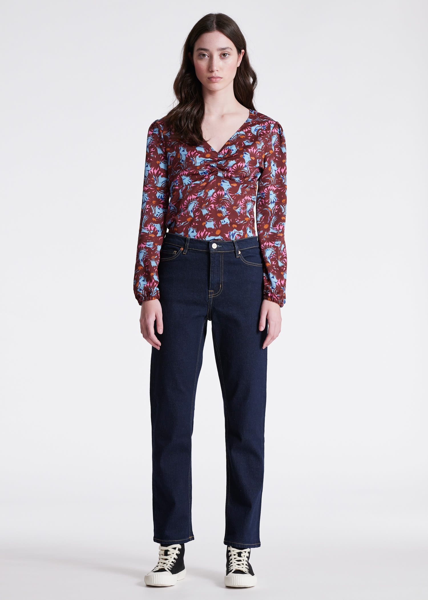 Maroon 'Snow Pixie' V Neck Top - 5