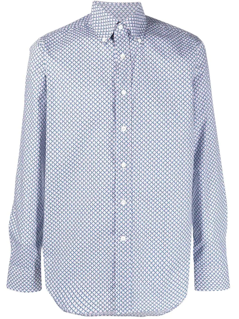 geometric-pattern long-sleeve shirt - 1