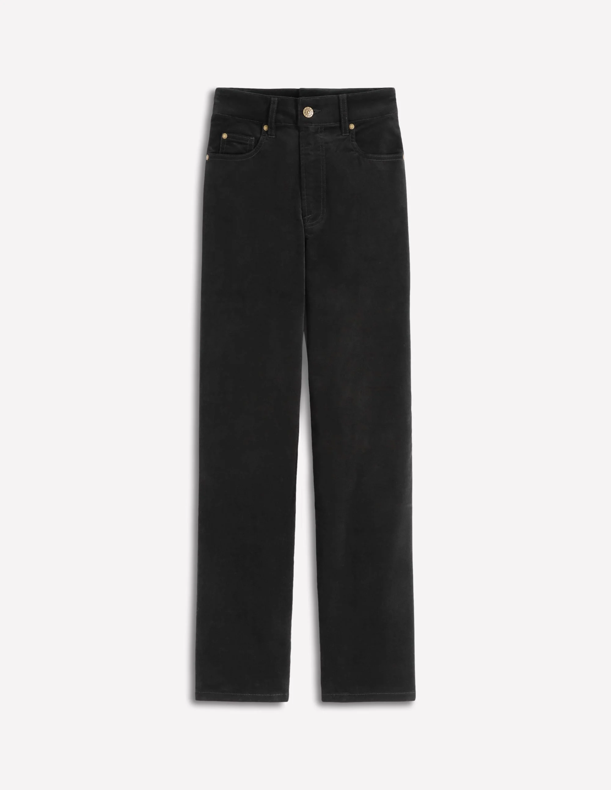 Velveteen Straight Jeans-Black - 1