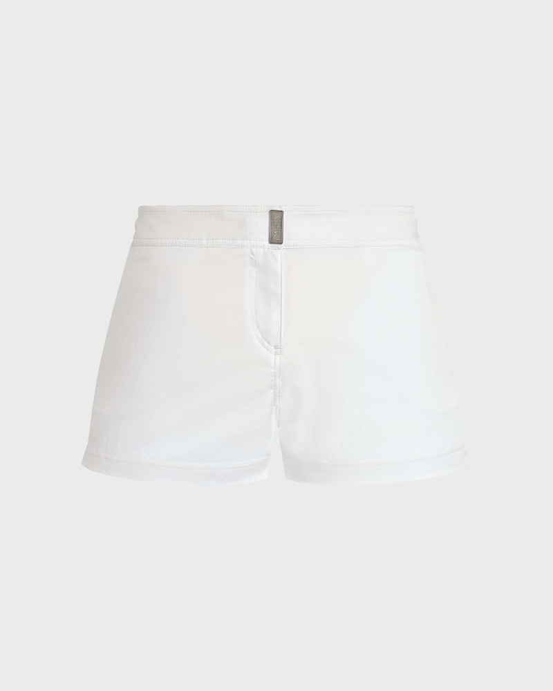 WOMEN FLAT BELT SWIM SHORTS SOLID 1