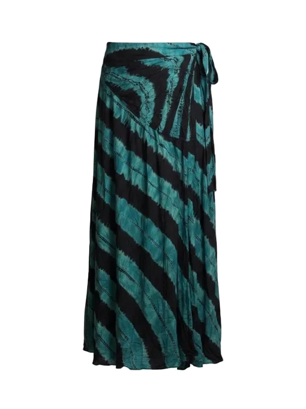 Freya Shibori Dyed Skirt in Malachite - 1