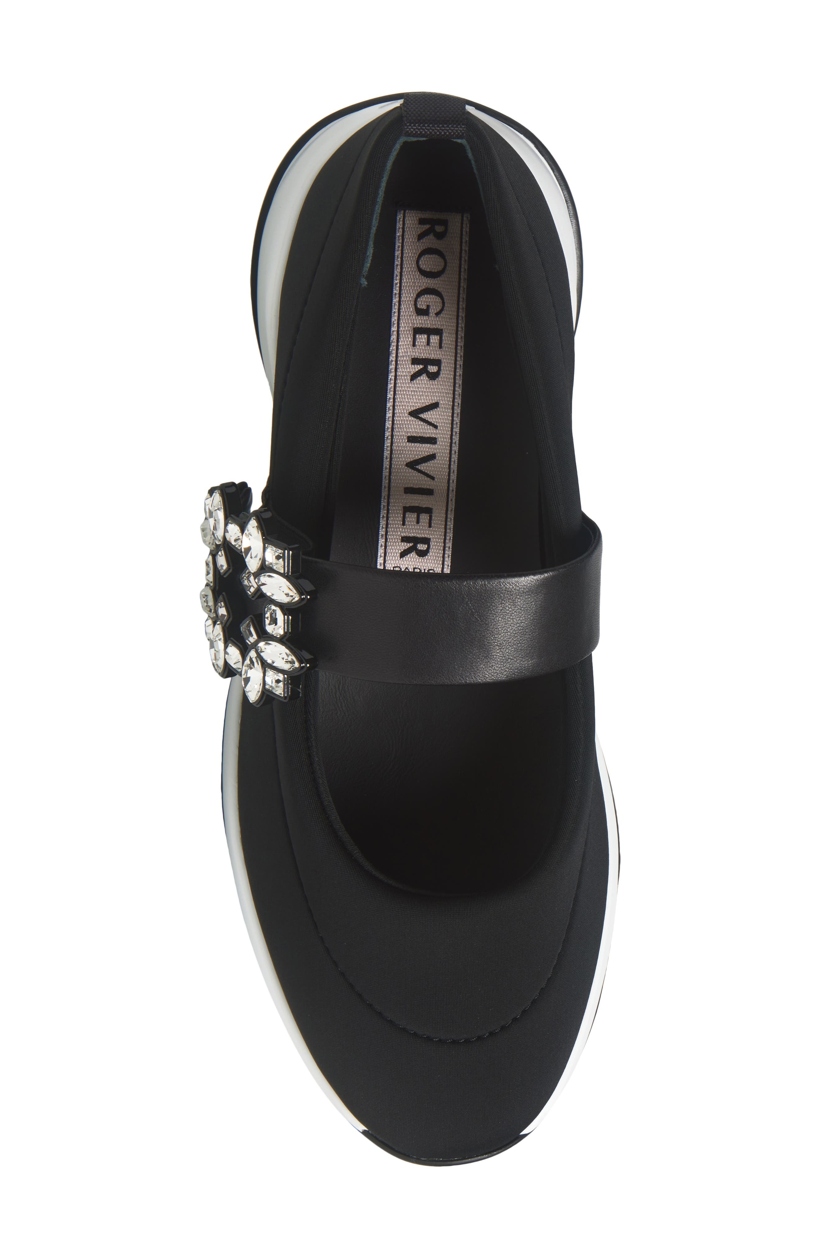 Roger Vivier Viv Run Strass Mary Jane Sneaker in Nero at Nordstrom - 5