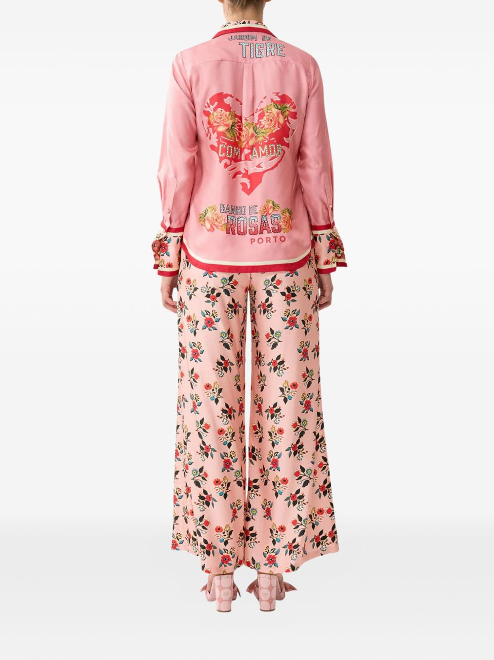 floral-print silk shirt - 3