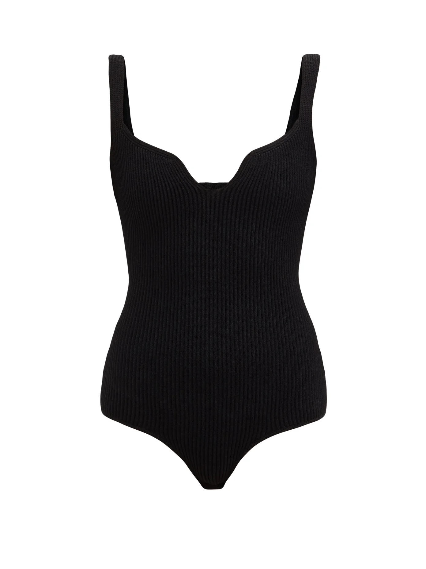 Yves sweetheart-neckline ribbed jersey bodysuit - 1