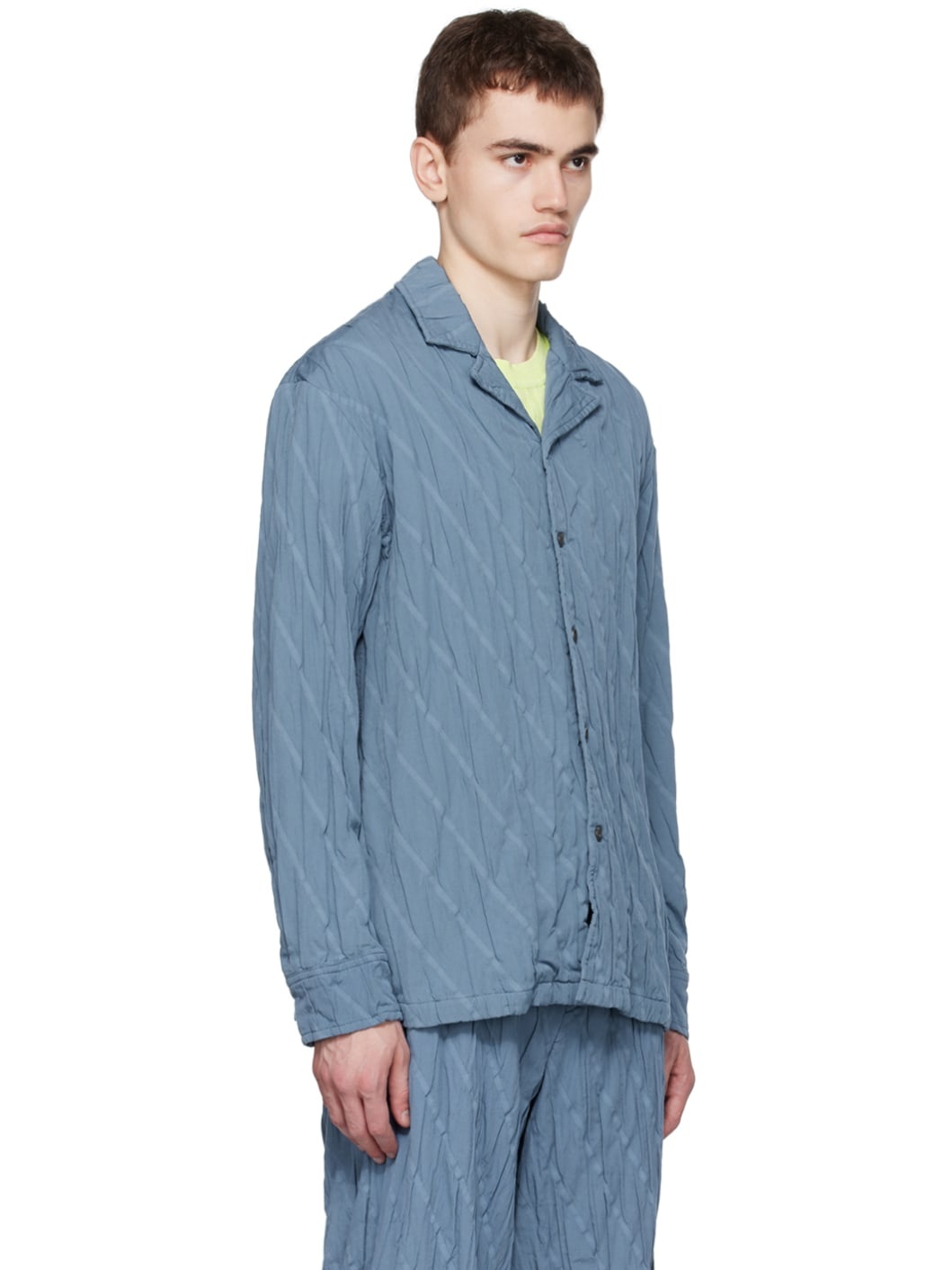 Blue Pleated Shirt - 2