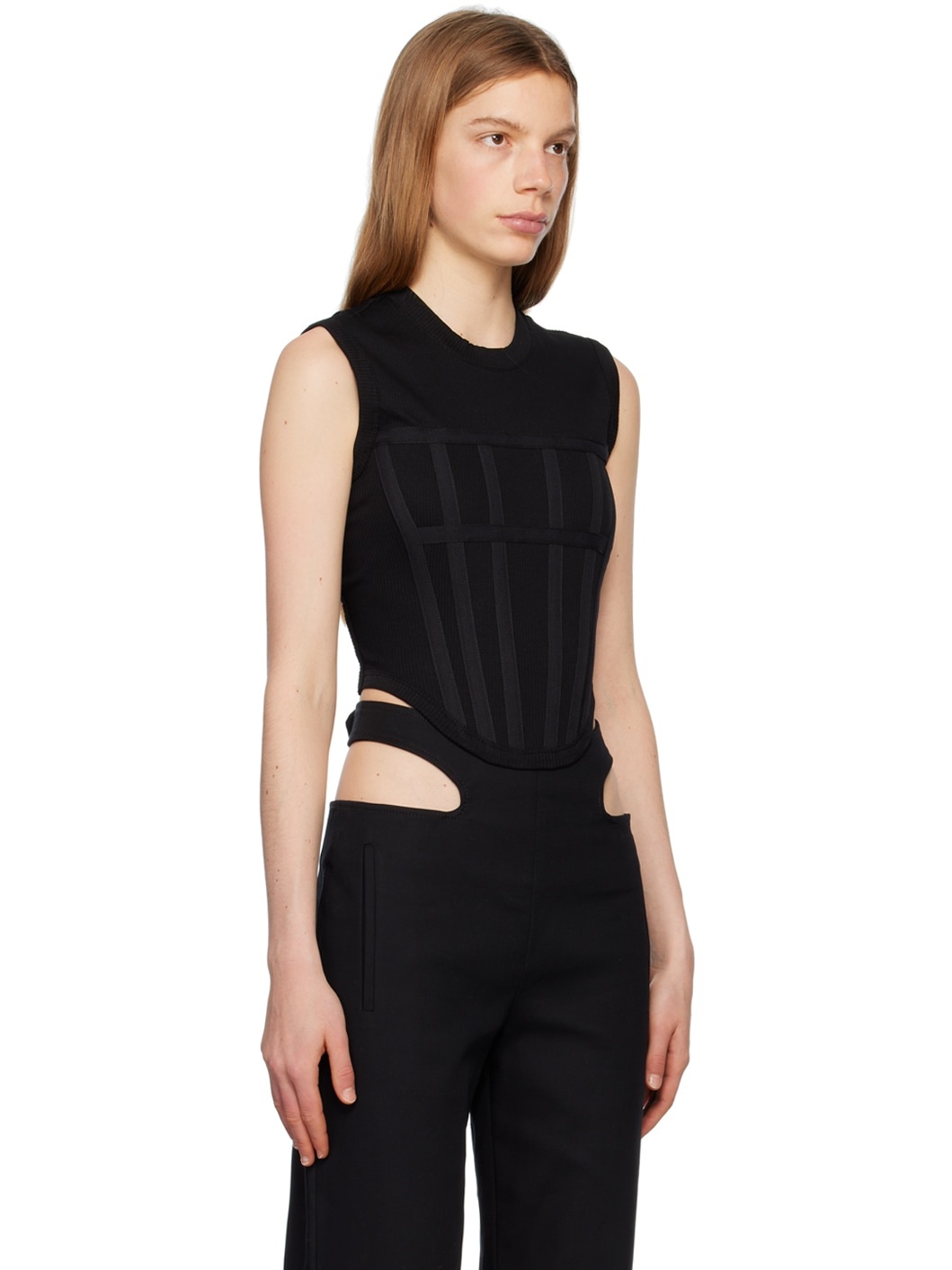 Black Corset Tank Top - 2