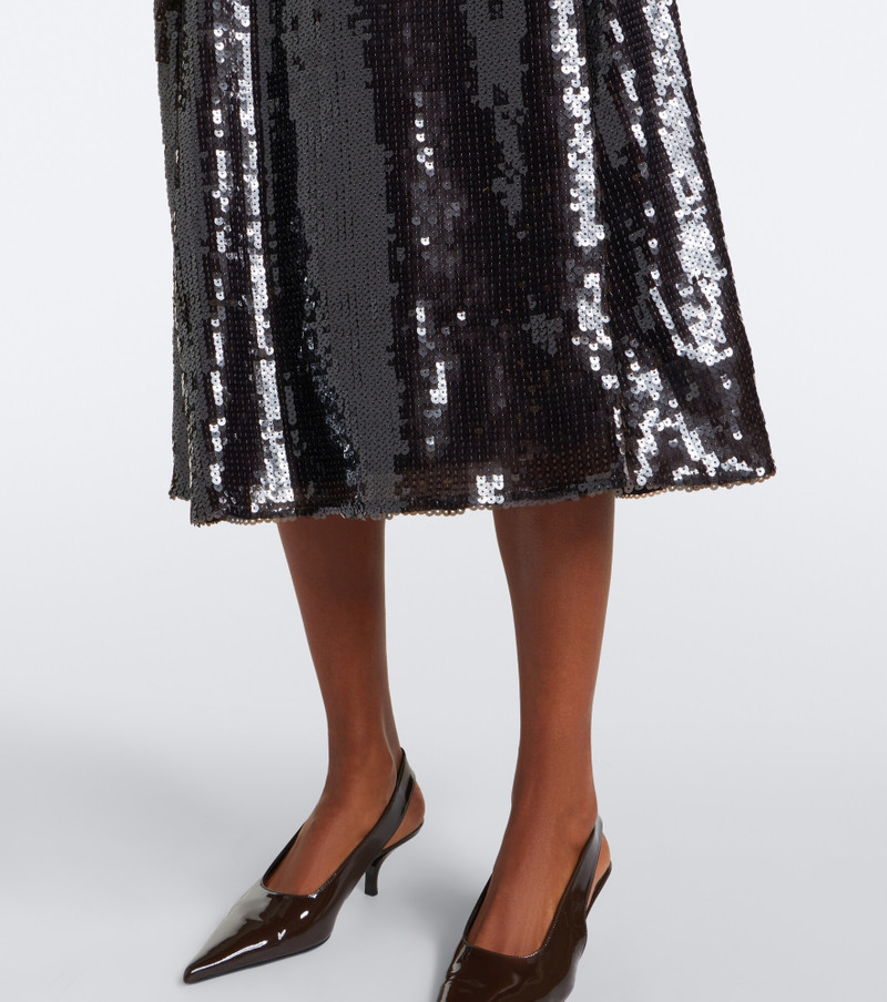 Floral-appliqué sequined cocktail dress 4