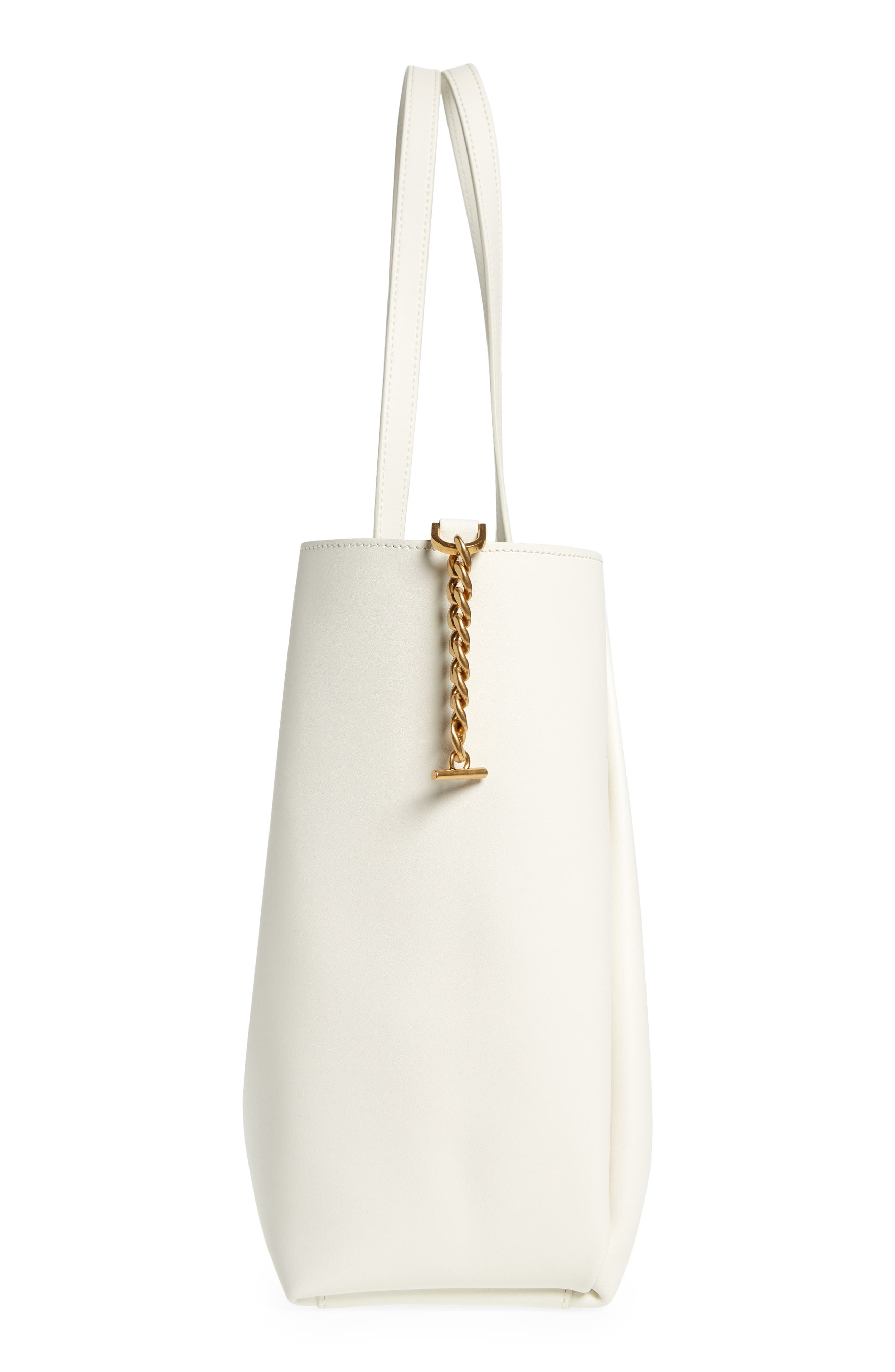 Emblem Crest Button Calfskin Shopper - 6