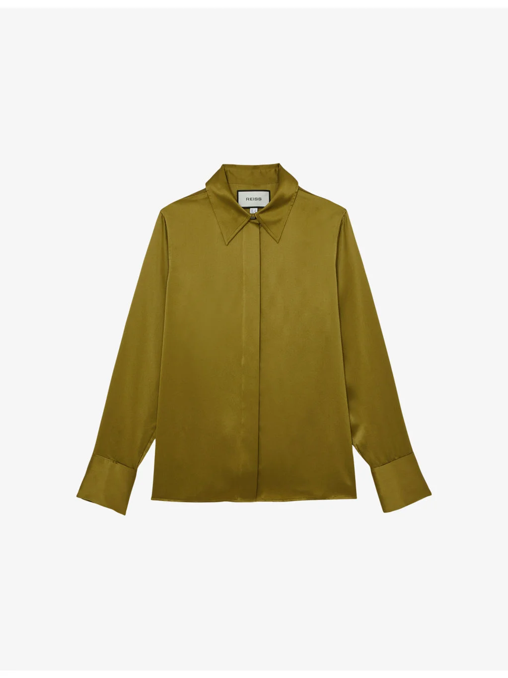 Ameira Concealed-Placket Long-Sleeve Silk Shirt - 1