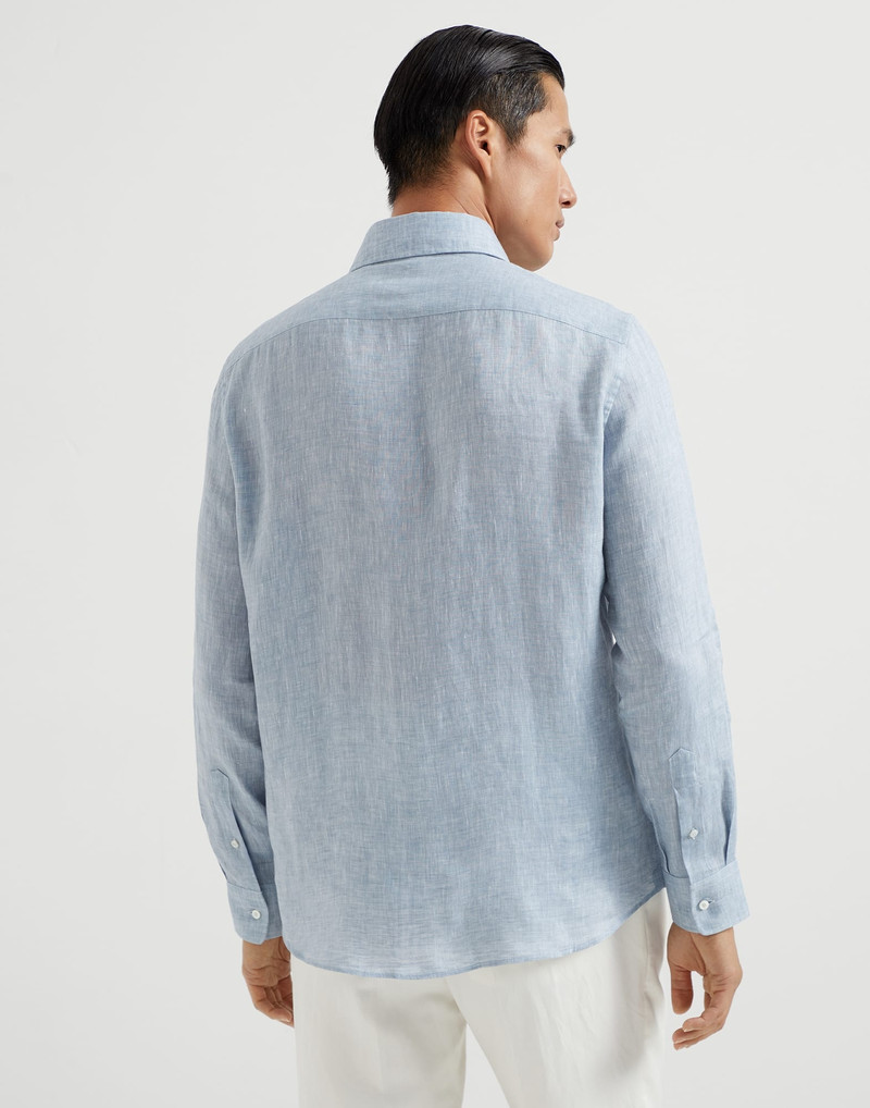 Brunello Cucinelli Linen easy fit shirt with spread collar outlook