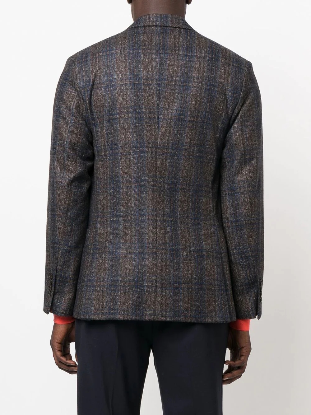 tartan-print single-breasted blazer - 4