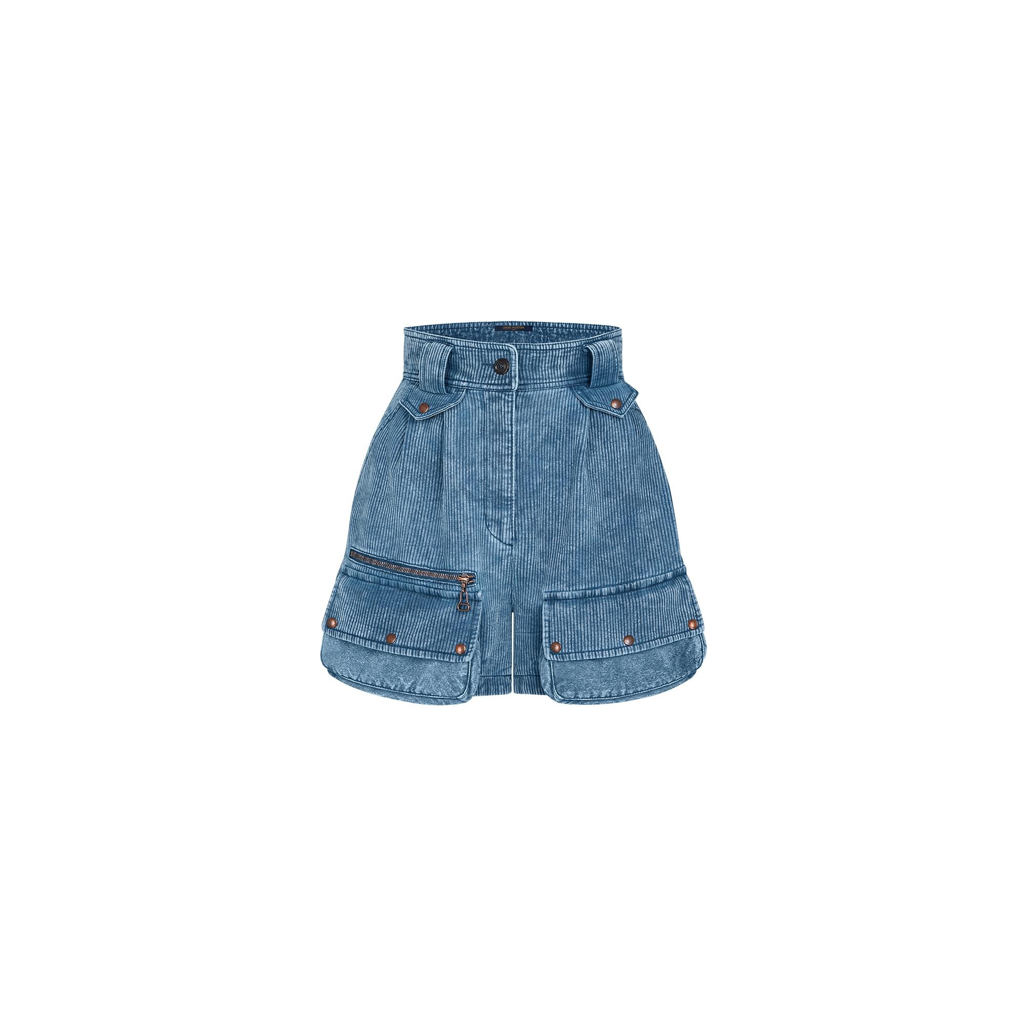 Ribbed Cotton Safari Shorts - 1