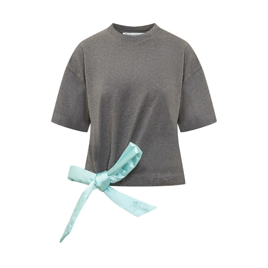 JW Anderson Satin Detail Crew Neck Cotton T-Shirt - 5