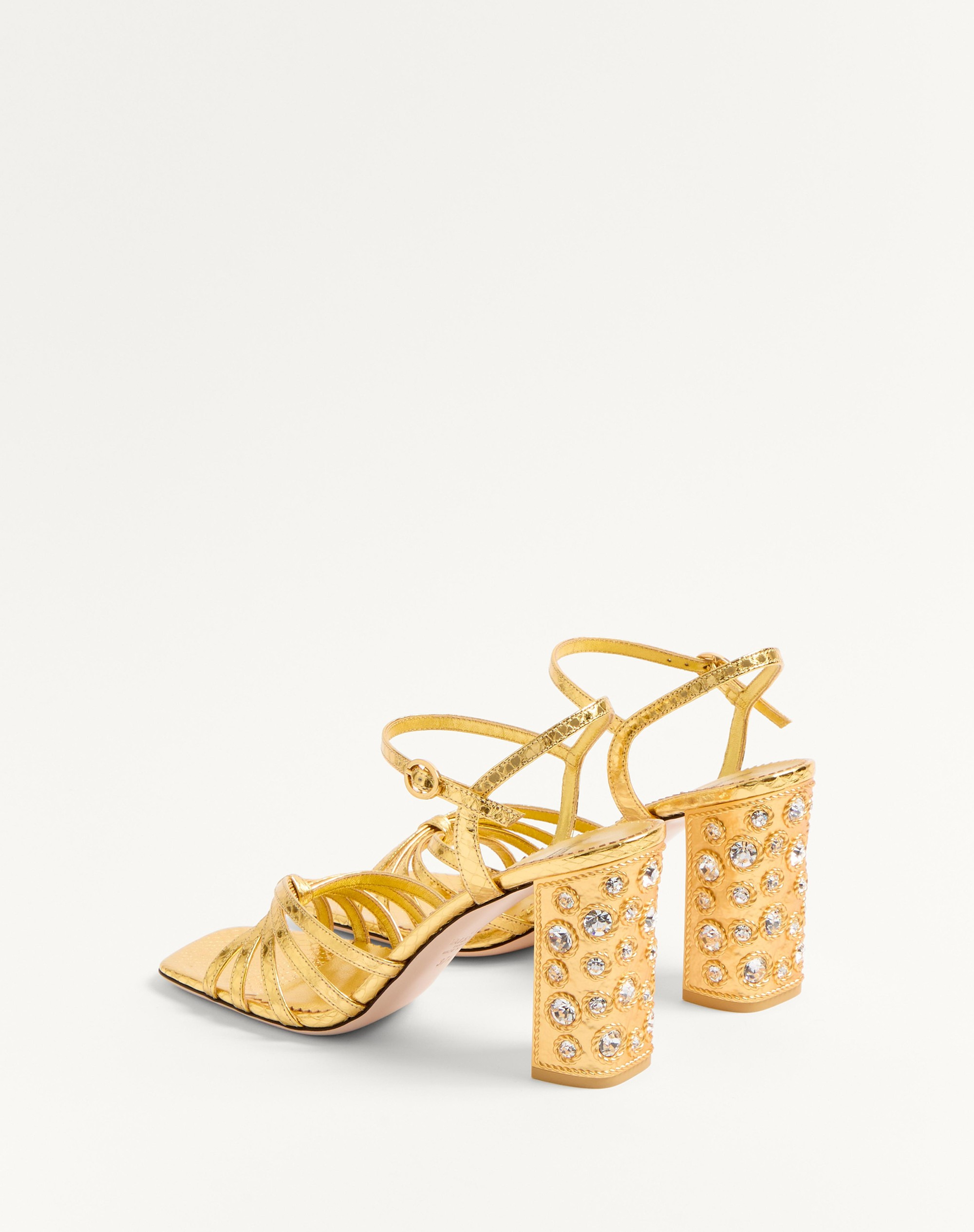 PRESHOES SANDAL IN LAMINATED AYERS WITH CRYSTALS 90MM - 5