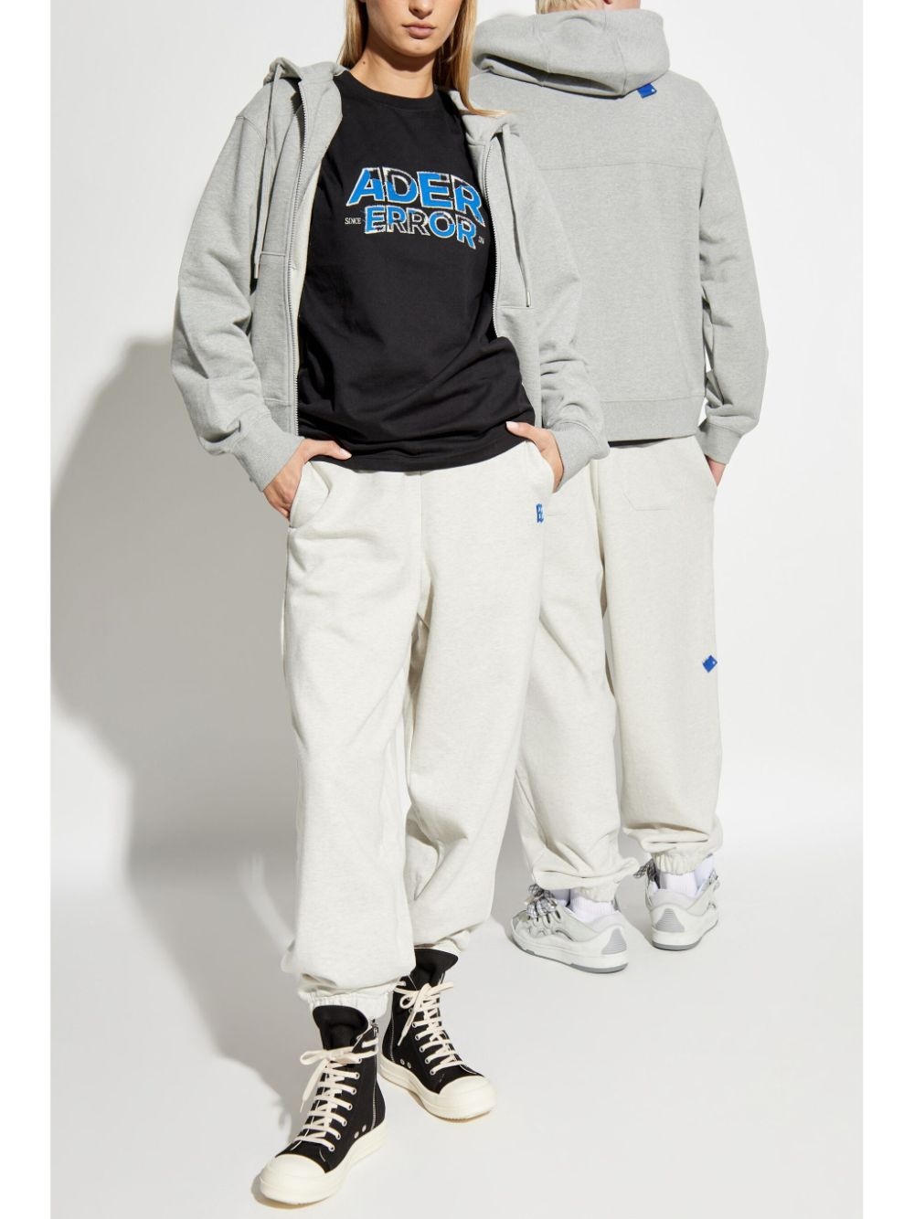 logo-embroidered drop shoulder T-shirt - 3