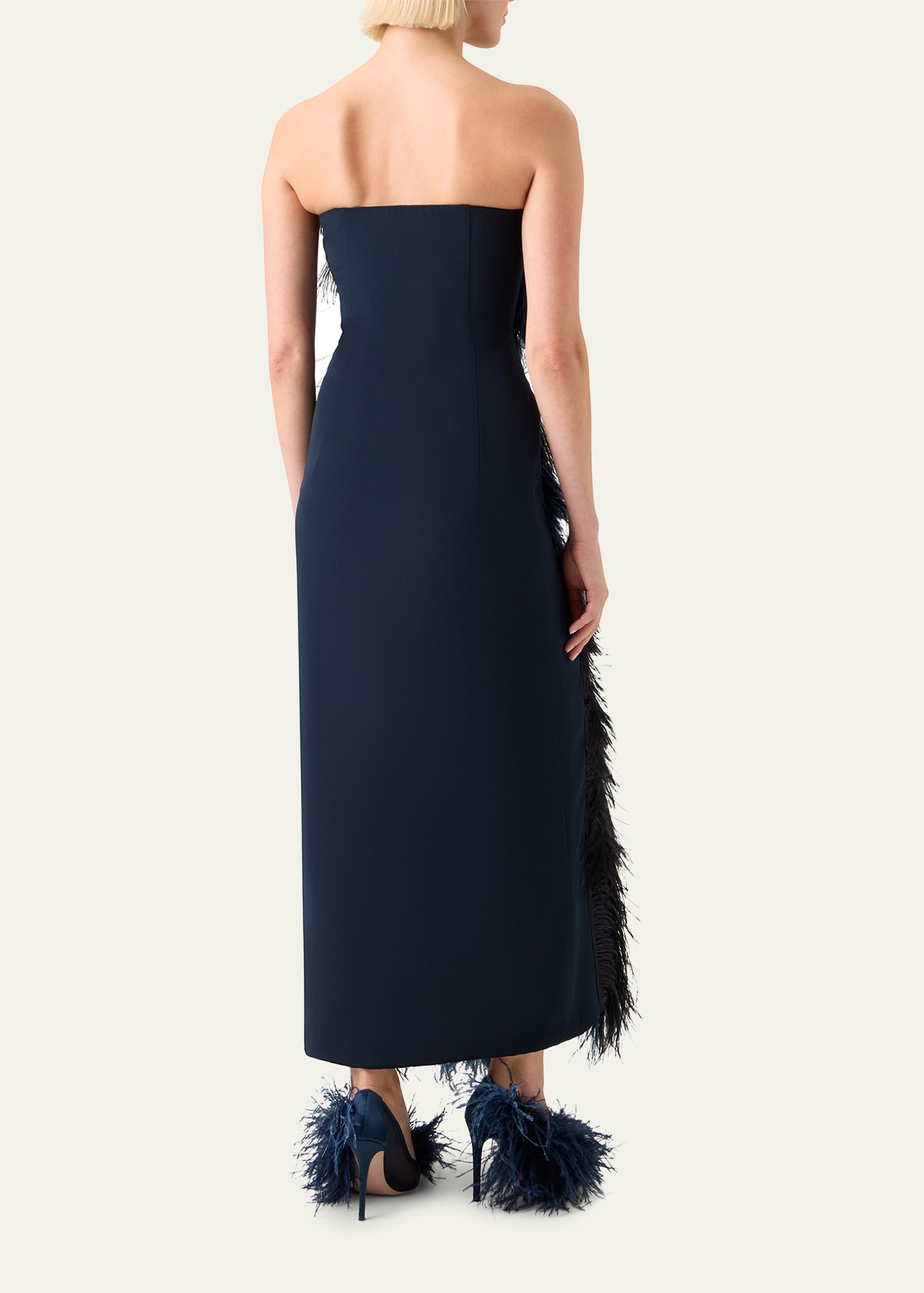 Strapless Ostrich Feather Gown - 3