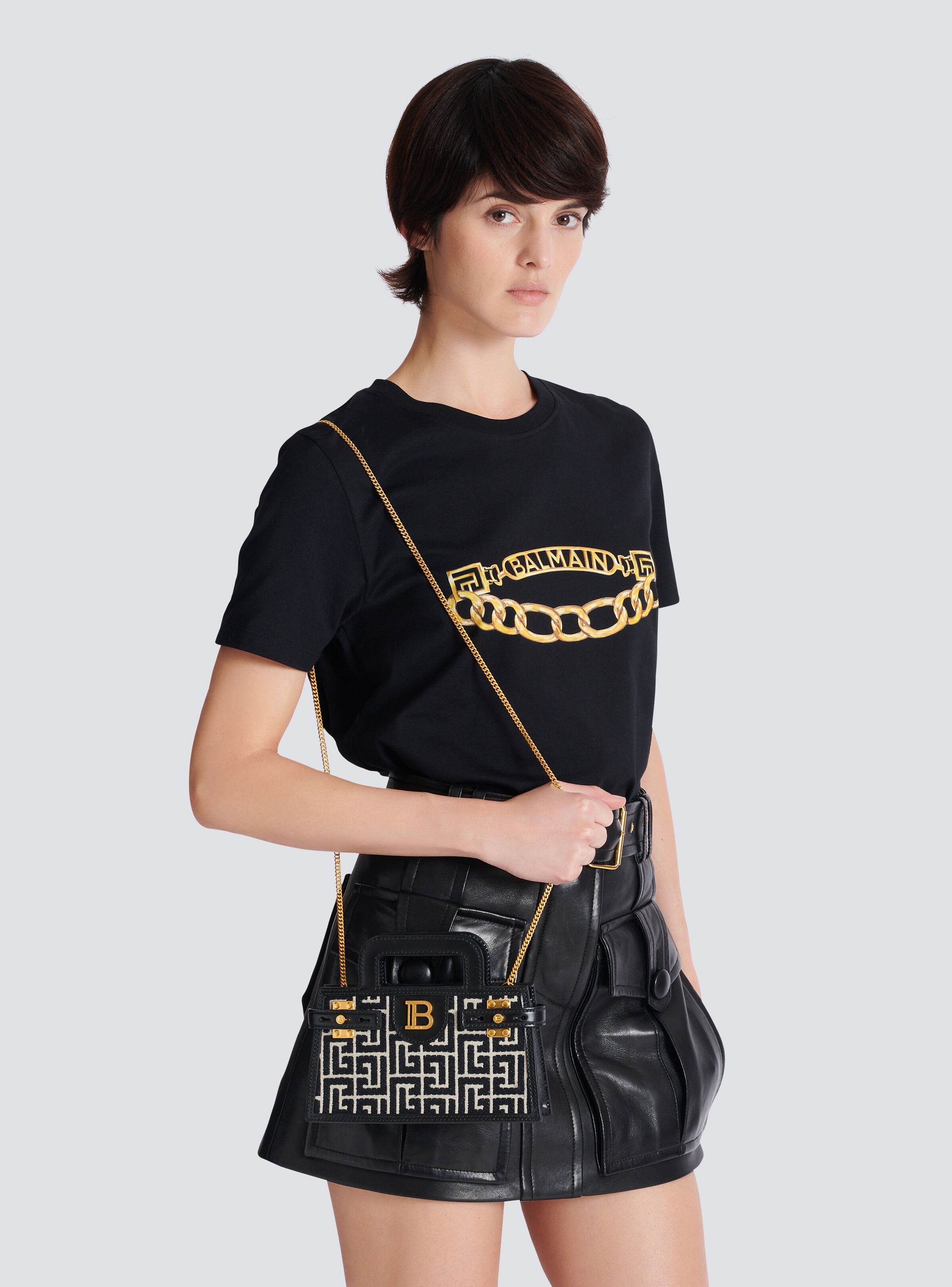 B-Buzz Small Top Handle monogrammed canvas and leather bag - 8