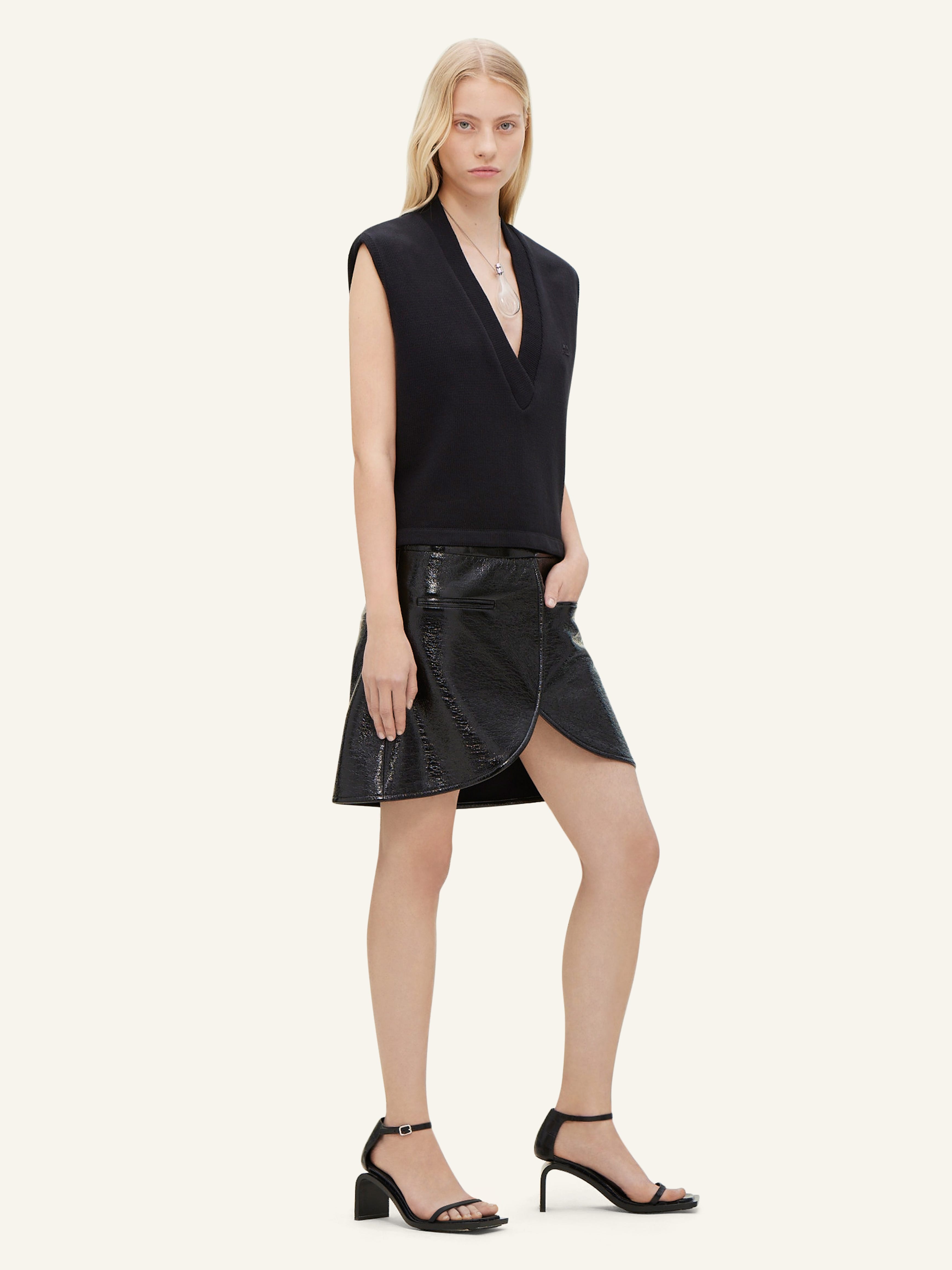 ELLIPSE VINYL MINI SKIRT - 3