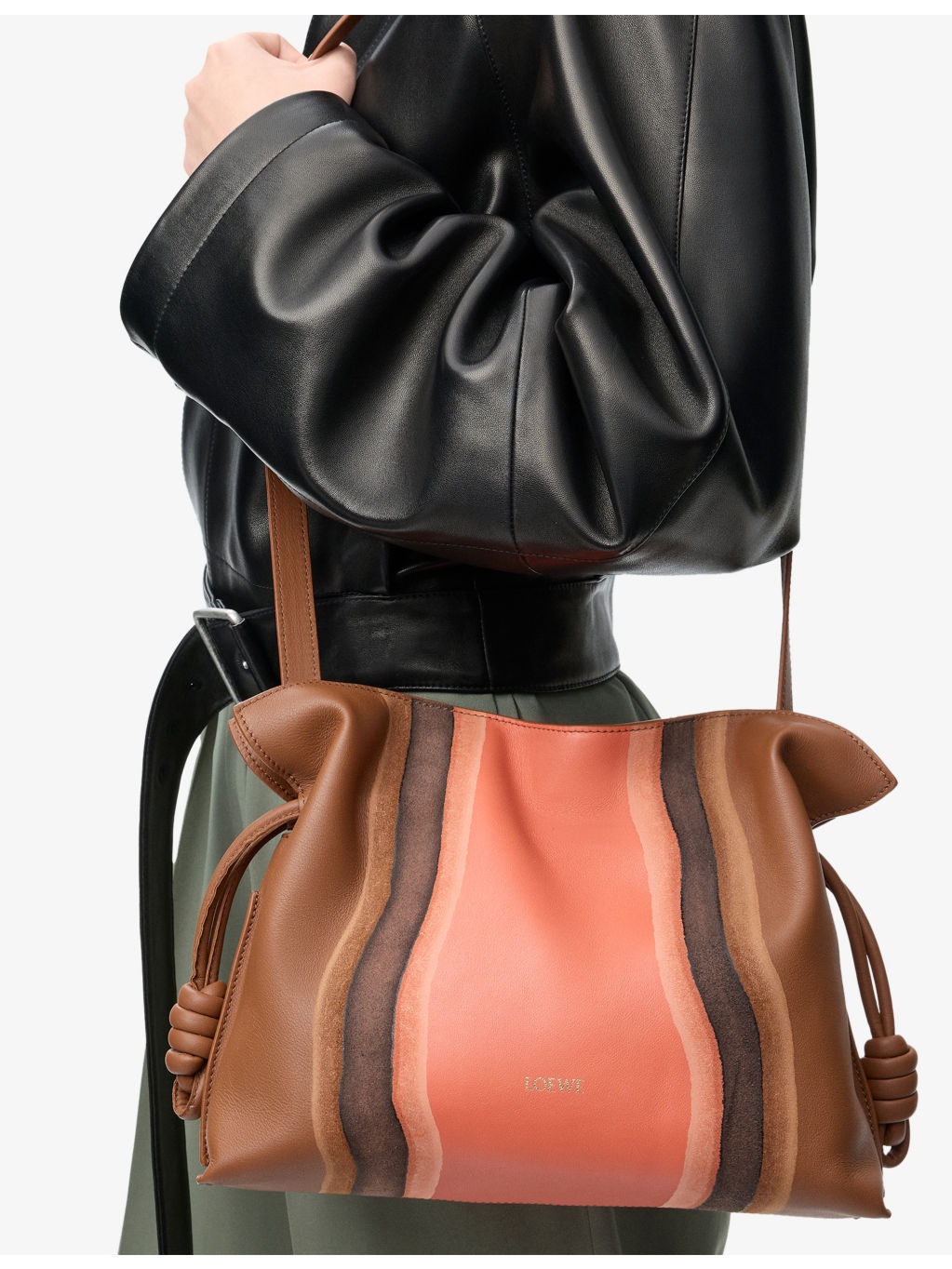 Flamenco Medium Leather Clutch Bag - 3