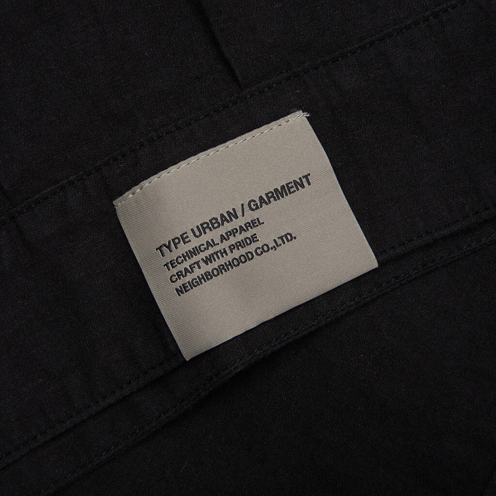 BELTED OFFICER S/S SHIRT - BLACK - 4