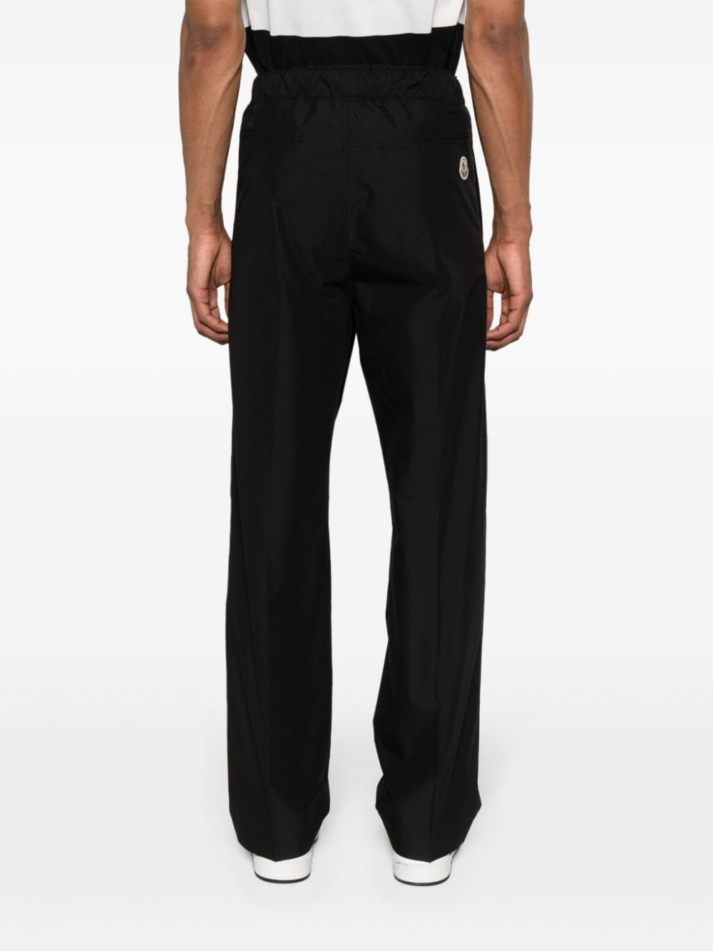 logo-patch straight-leg trousers - 4